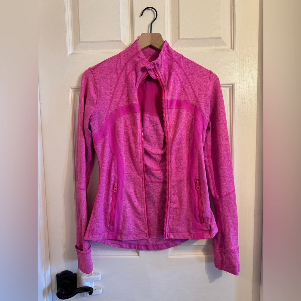 Lululemon Define Jacket Heathered ParisPink Yoga Zip Up - Sz 6 - Read